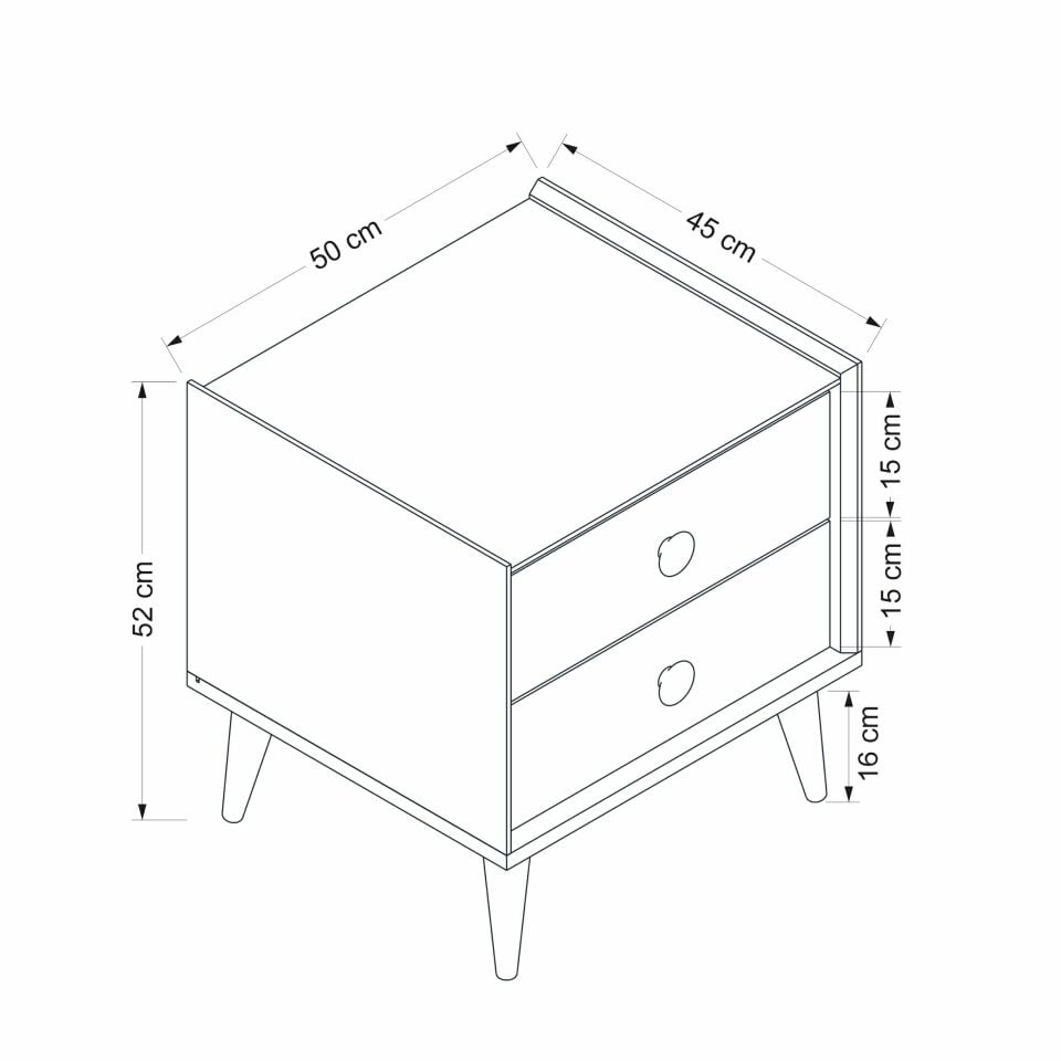 Mitra Komodin - Beyaz/Artisan