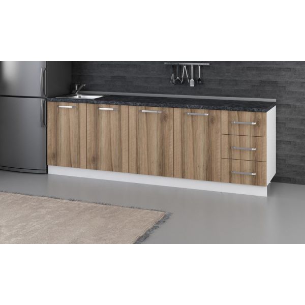 Minar 245 Cm Mutfak Dolabı Beyaz Dore 245-D3-Alt Modül