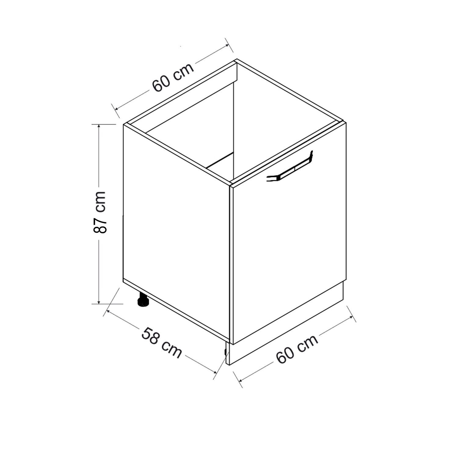 Minar 60 Cm Mutfak Dolabı Beyaz 60-B1-Alt Modül