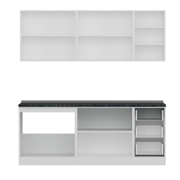 Minar 205 Cm Mutfak Dolabı Beyaz Antrasit 205-A1