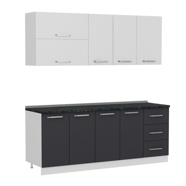 Minar 205 Cm Mutfak Dolabı Beyaz Antrasit 205-A2