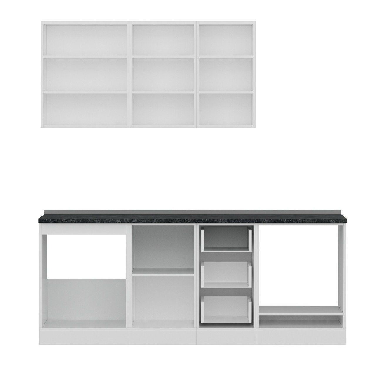 Minar 205 Cm Mutfak Dolabı Beyaz Dore 205-D3