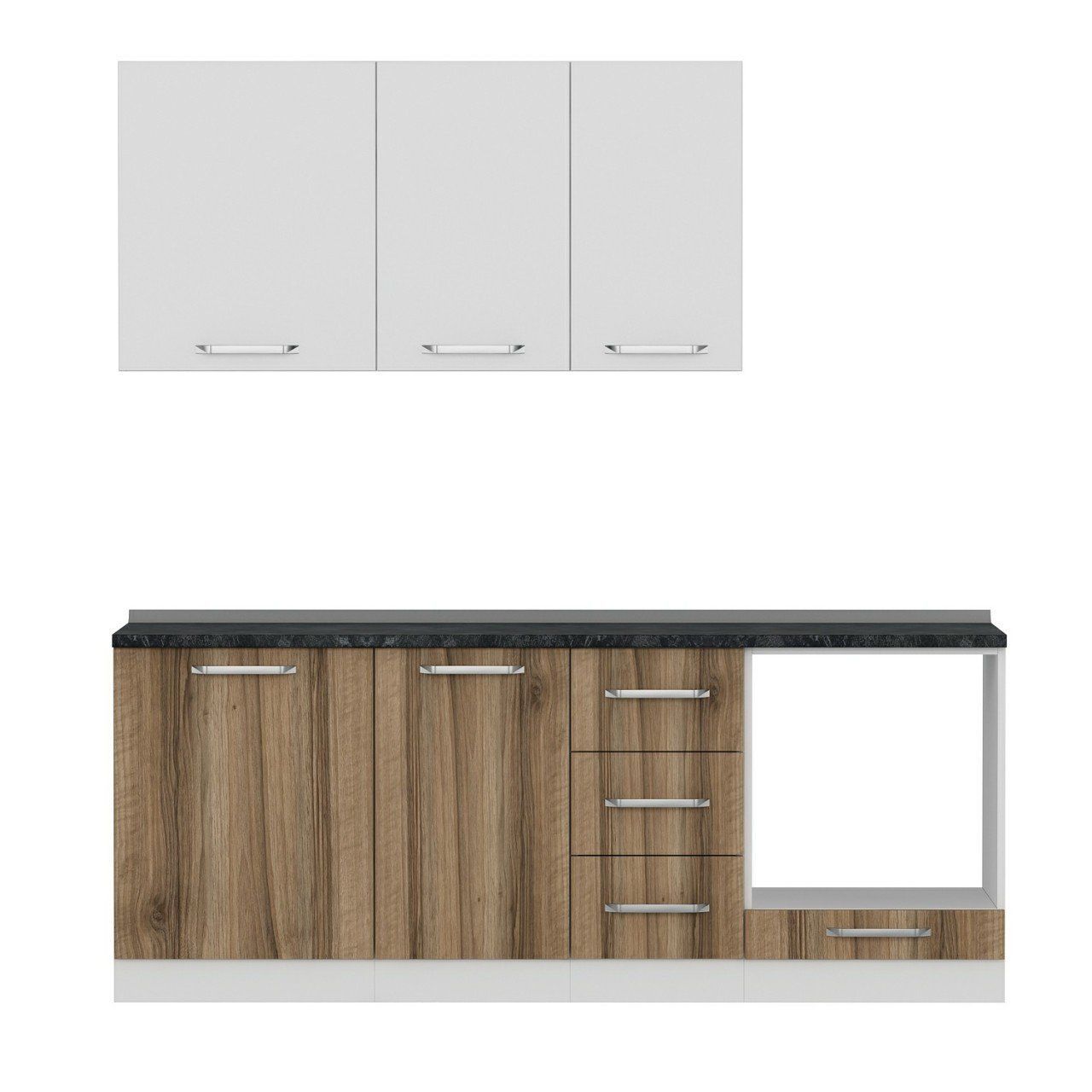 Minar 205 Cm Mutfak Dolabı Beyaz Dore 205-D3