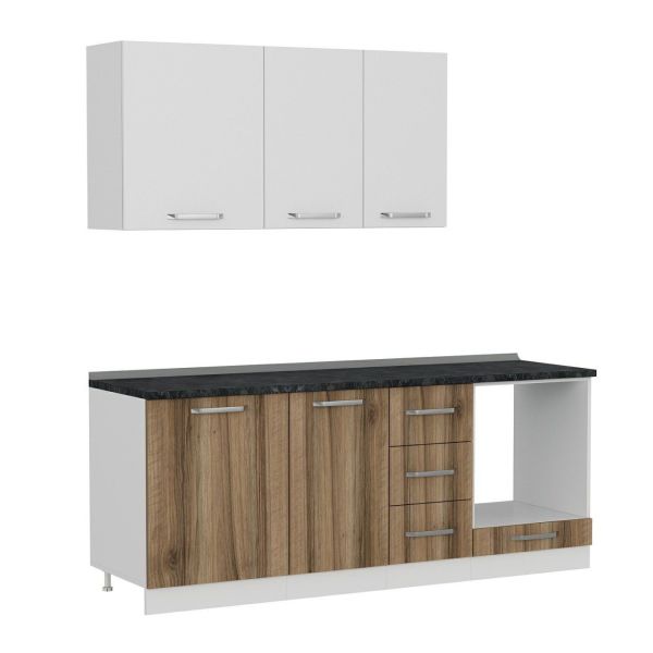 Minar 205 Cm Mutfak Dolabı Beyaz Dore 205-D3