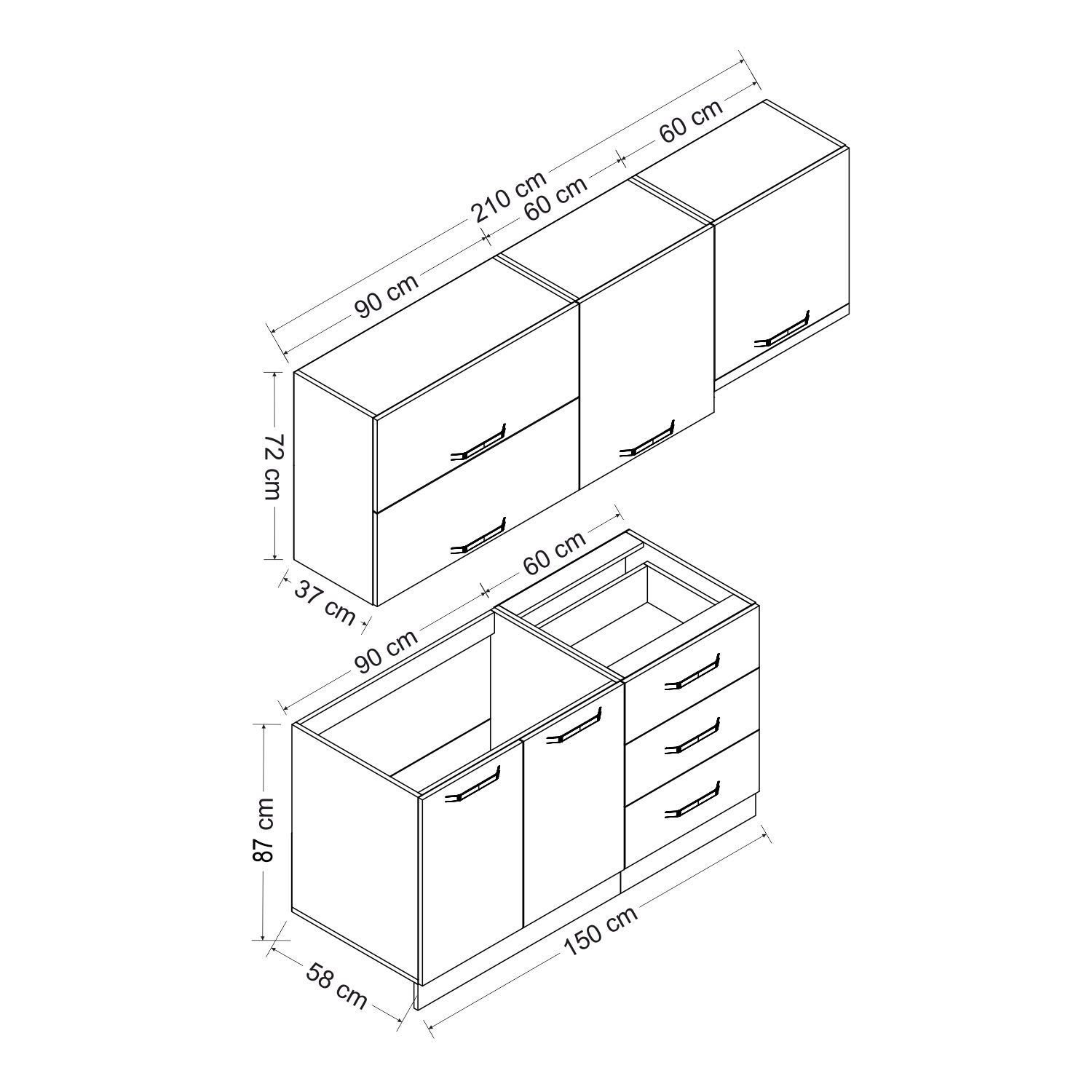 Minar 210 Cm Mutfak Dolabı Beyaz 210-B4