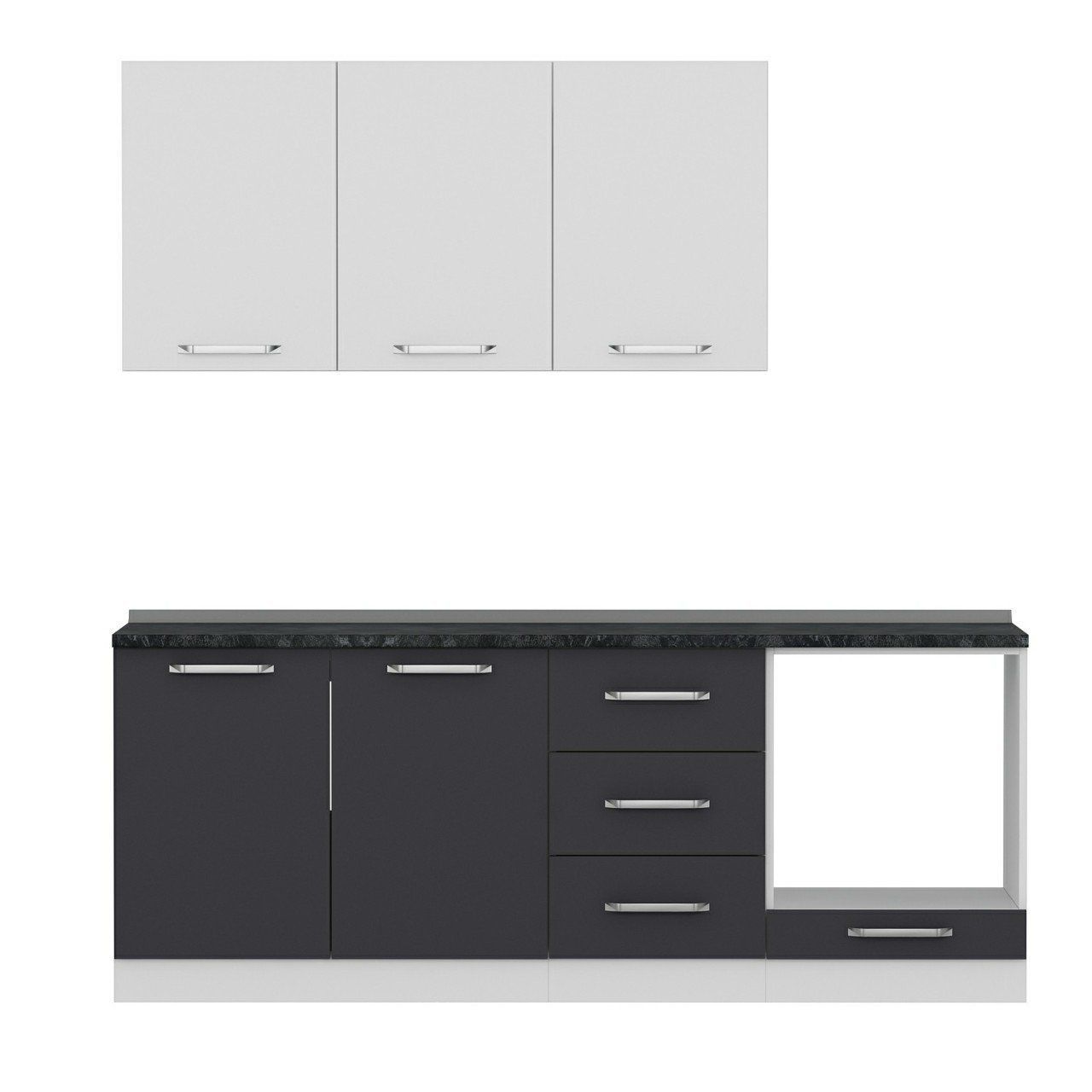 Minar 210 Cm Mutfak Dolabı Beyaz Antrasit 210-A6