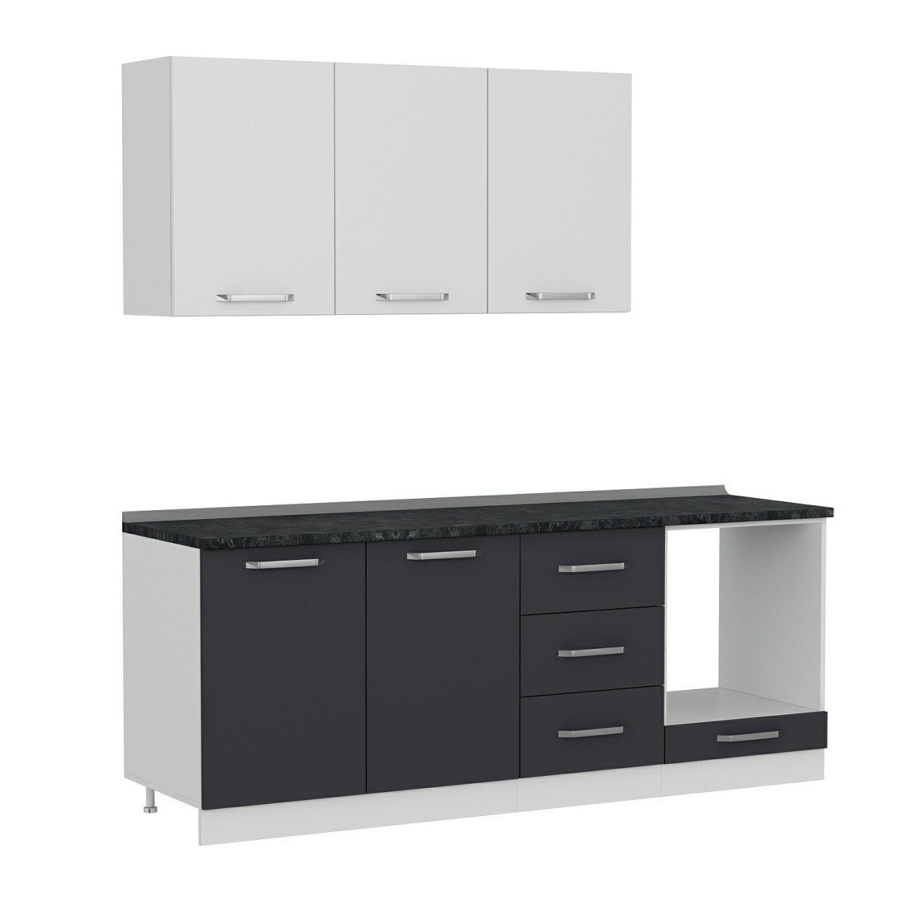 Minar 210 Cm Mutfak Dolabı Beyaz Antrasit 210-A6