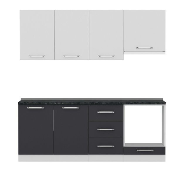 Minar 210 Cm Mutfak Dolabı Beyaz Antrasit 210-A8