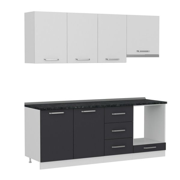 Minar 210 Cm Mutfak Dolabı Beyaz Antrasit 210-A8