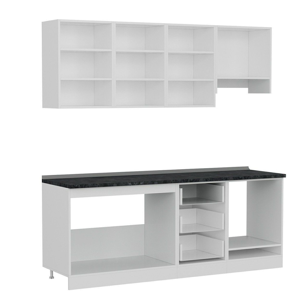 Minar 210 Cm Mutfak Dolabı Beyaz Antrasit 210-A8