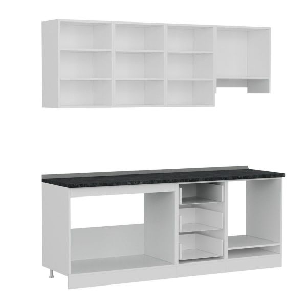 Minar 210 Cm Mutfak Dolabı Beyaz Antrasit 210-A8