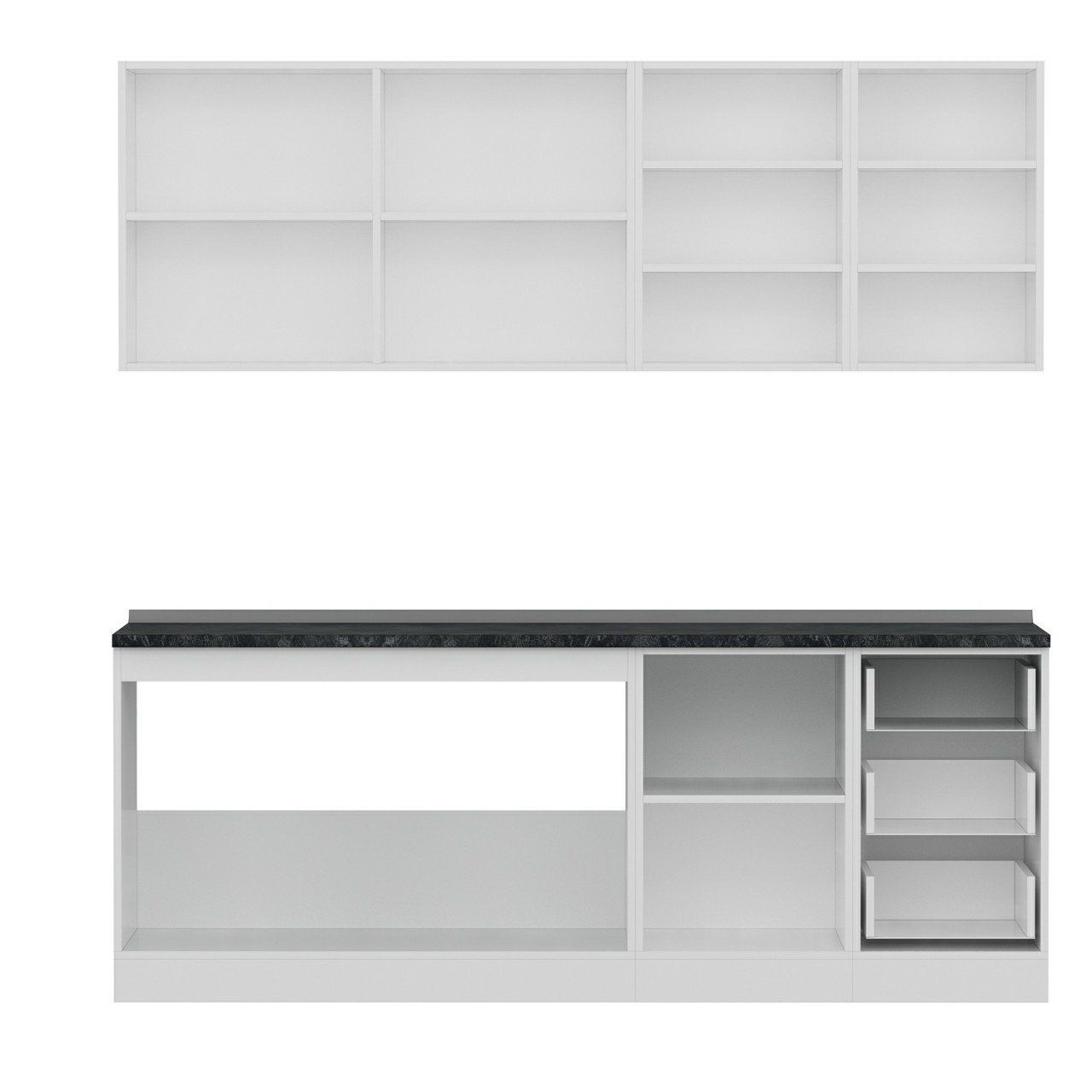 Minar 215 Cm Mutfak Dolabı Beyaz Antrasit 215-A2