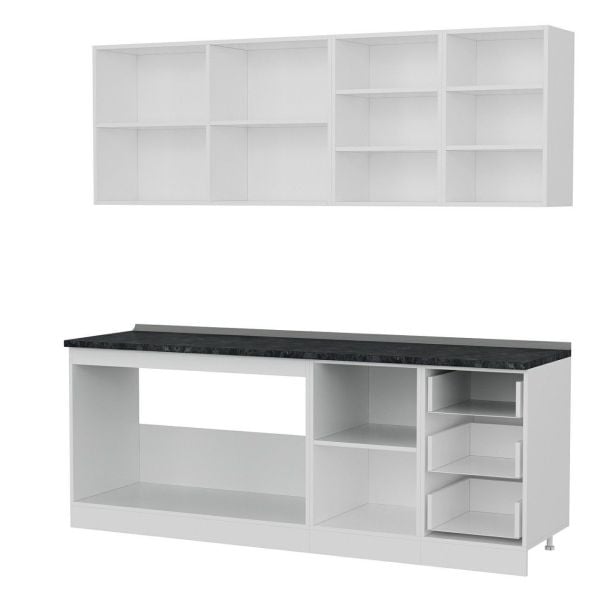 Minar 215 Cm Mutfak Dolabı Beyaz Antrasit 215-A2