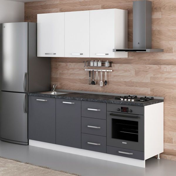 Minar 215 Cm Mutfak Dolabı Beyaz Antrasit 215-A3