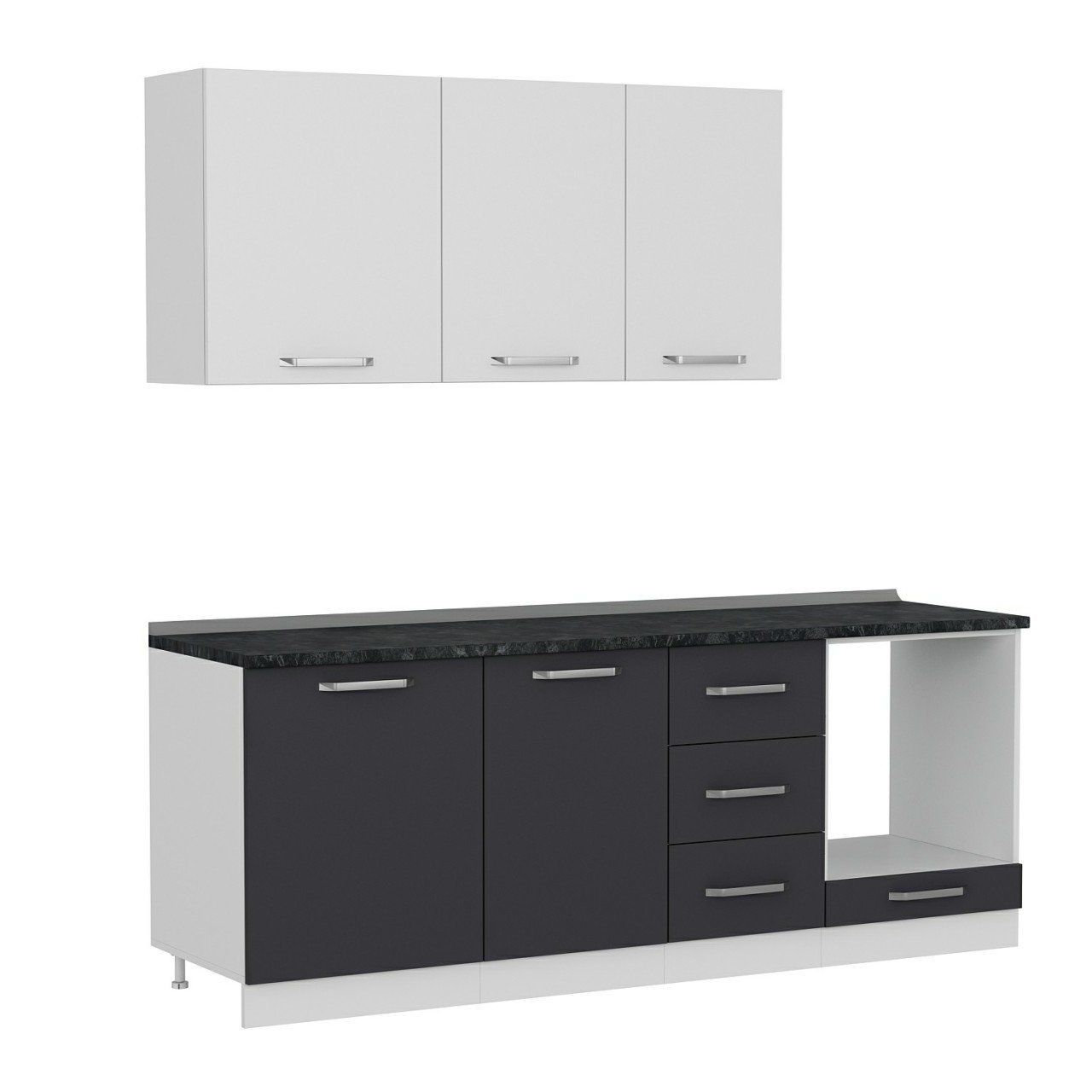 Minar 215 Cm Mutfak Dolabı Beyaz Antrasit 215-A3