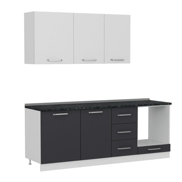 Minar 215 Cm Mutfak Dolabı Beyaz Antrasit 215-A3