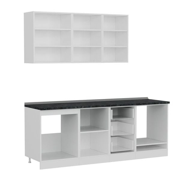 Minar 215 Cm Mutfak Dolabı Beyaz Antrasit 215-A3