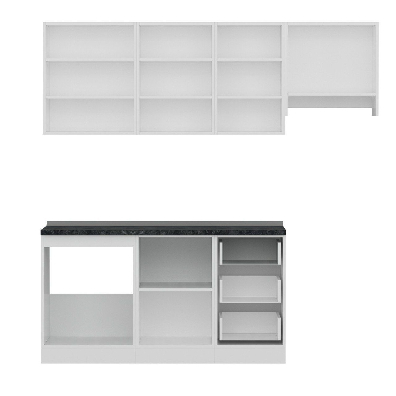 Minar 215 Cm Mutfak Dolabı Beyaz Antrasit 215-A4