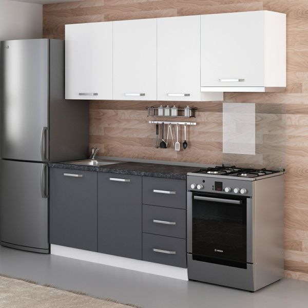 Minar 215 Cm Mutfak Dolabı Beyaz Antrasit 215-A4