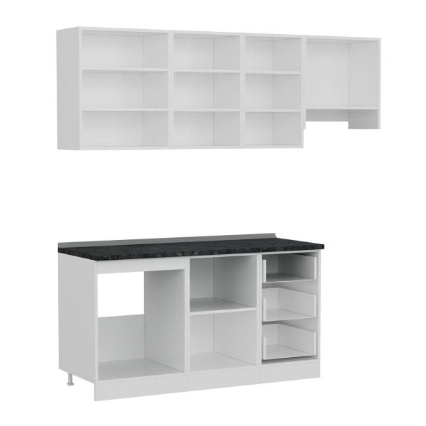 Minar 215 Cm Mutfak Dolabı Beyaz Antrasit 215-A4