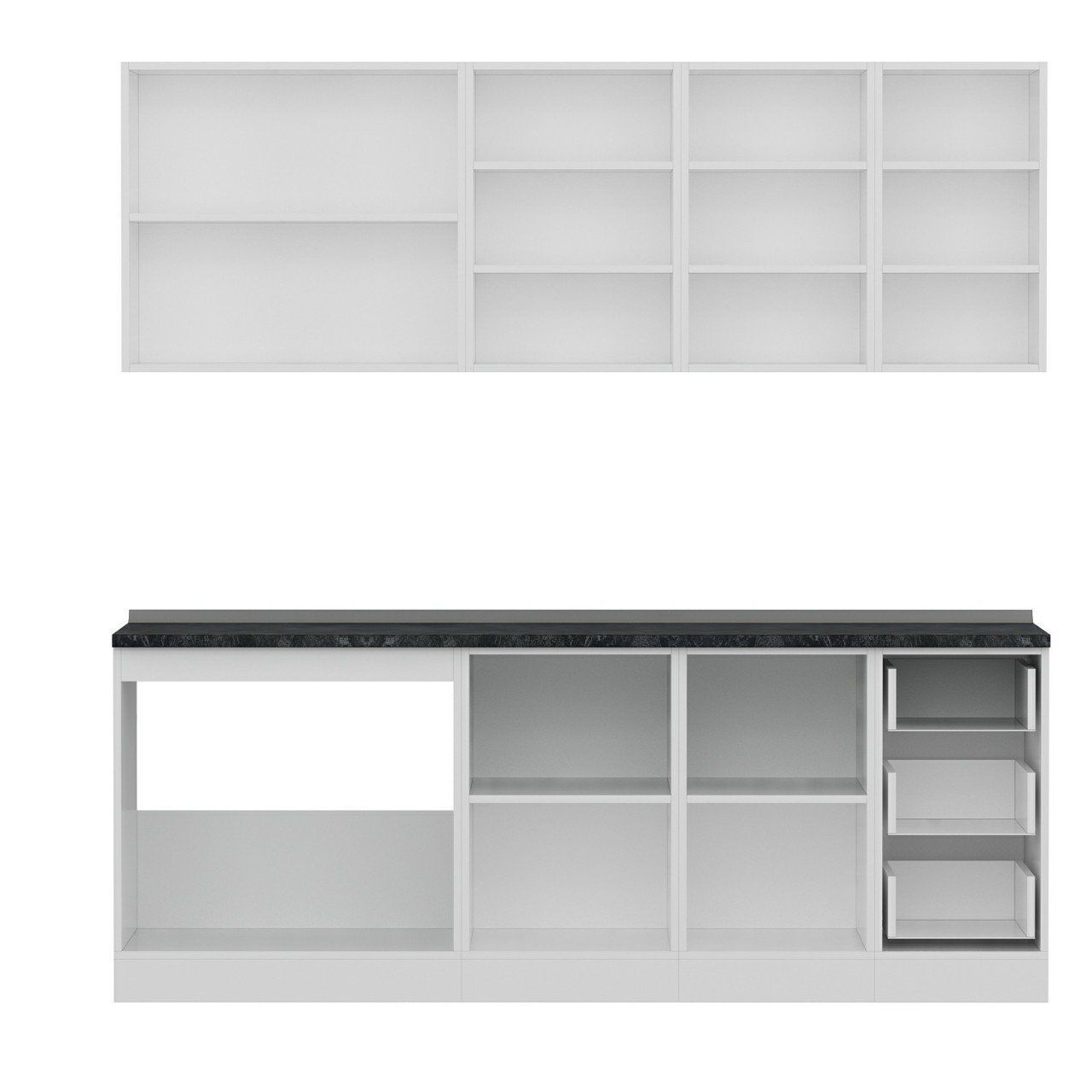 Minar 215 Cm Mutfak Dolabı Beyaz Dore 215-D1