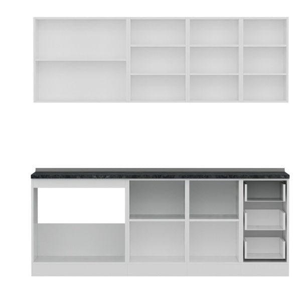 Minar 215 Cm Mutfak Dolabı Beyaz Dore 215-D1