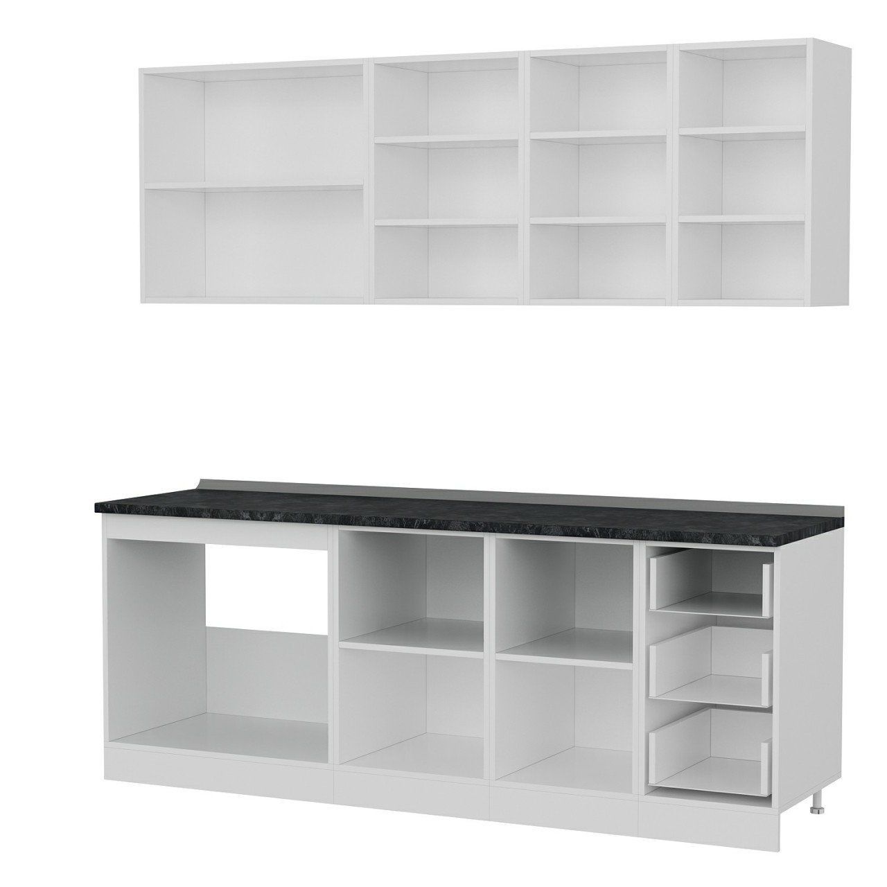 Minar 215 Cm Mutfak Dolabı Beyaz Dore 215-D1