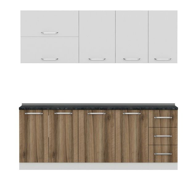 Minar 215 Cm Mutfak Dolabı Beyaz Dore 215-D1