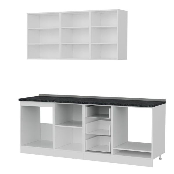 Minar 215 Cm Mutfak Dolabı Beyaz Dore 215-D3