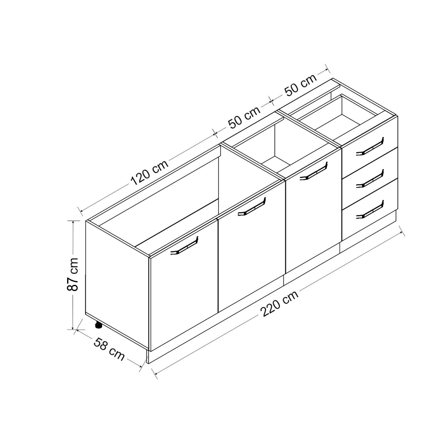 Minar 220 Cm Mutfak Dolabı Beyaz 220-B1