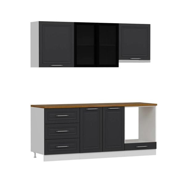 Minar 200 Cm Mbr C+Alm. Cam Mutfak Dolabı Byz Ant 200-Mcacba1