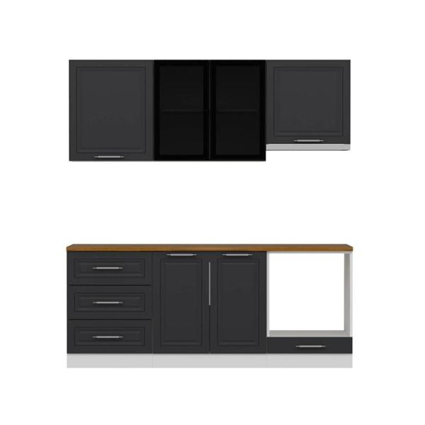 Minar 200 Cm Mbr C+Alm. Cam Mutfak Dolabı Byz Ant 200-Mcacba1