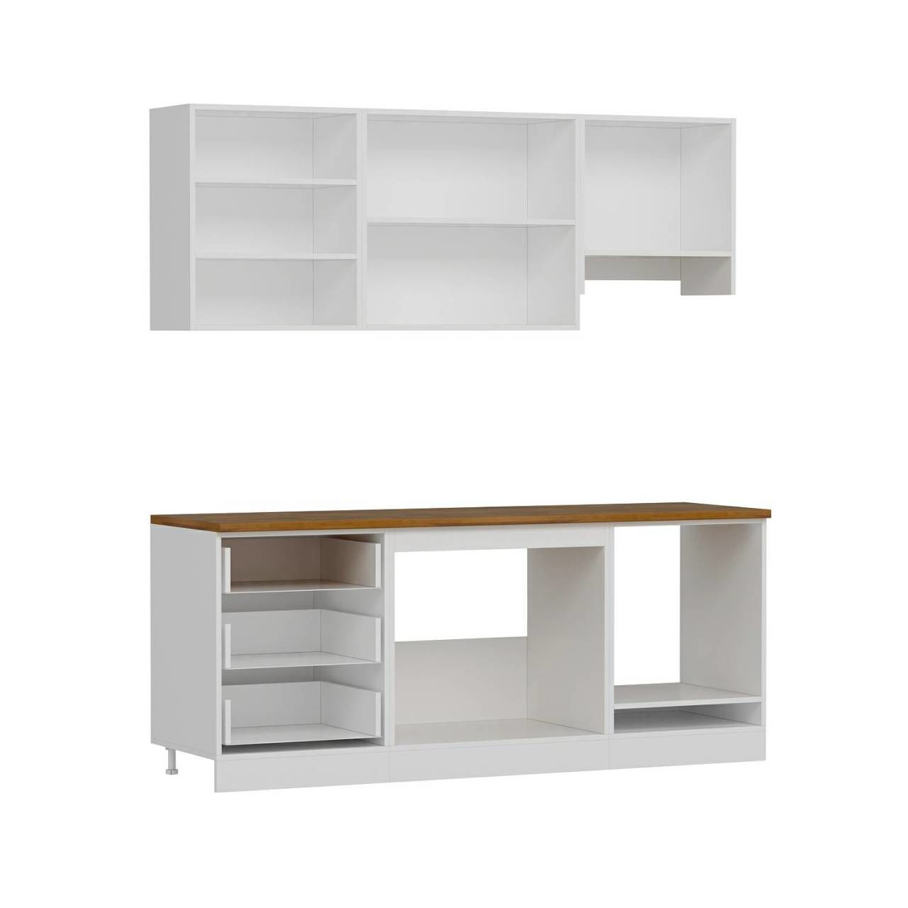 Minar 200 Cm Mbr C+Alm. Cam Mutfak Dolabı Byz Ant 200-Mcacba1