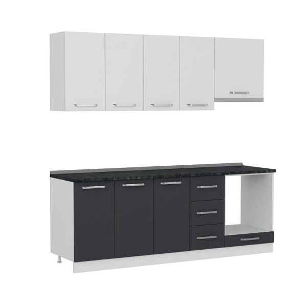 Minar 220 Cm Mutfak Dolabı Beyaz Antrasit 220-A6