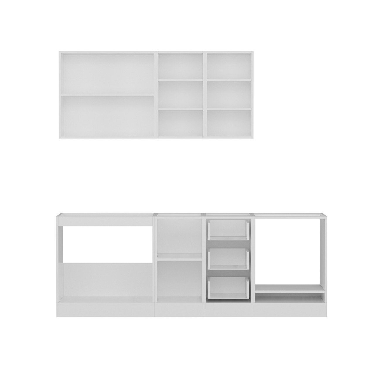 Minar 220 Cm Mutfak Dolabı Beyaz Antrasit 220-A7