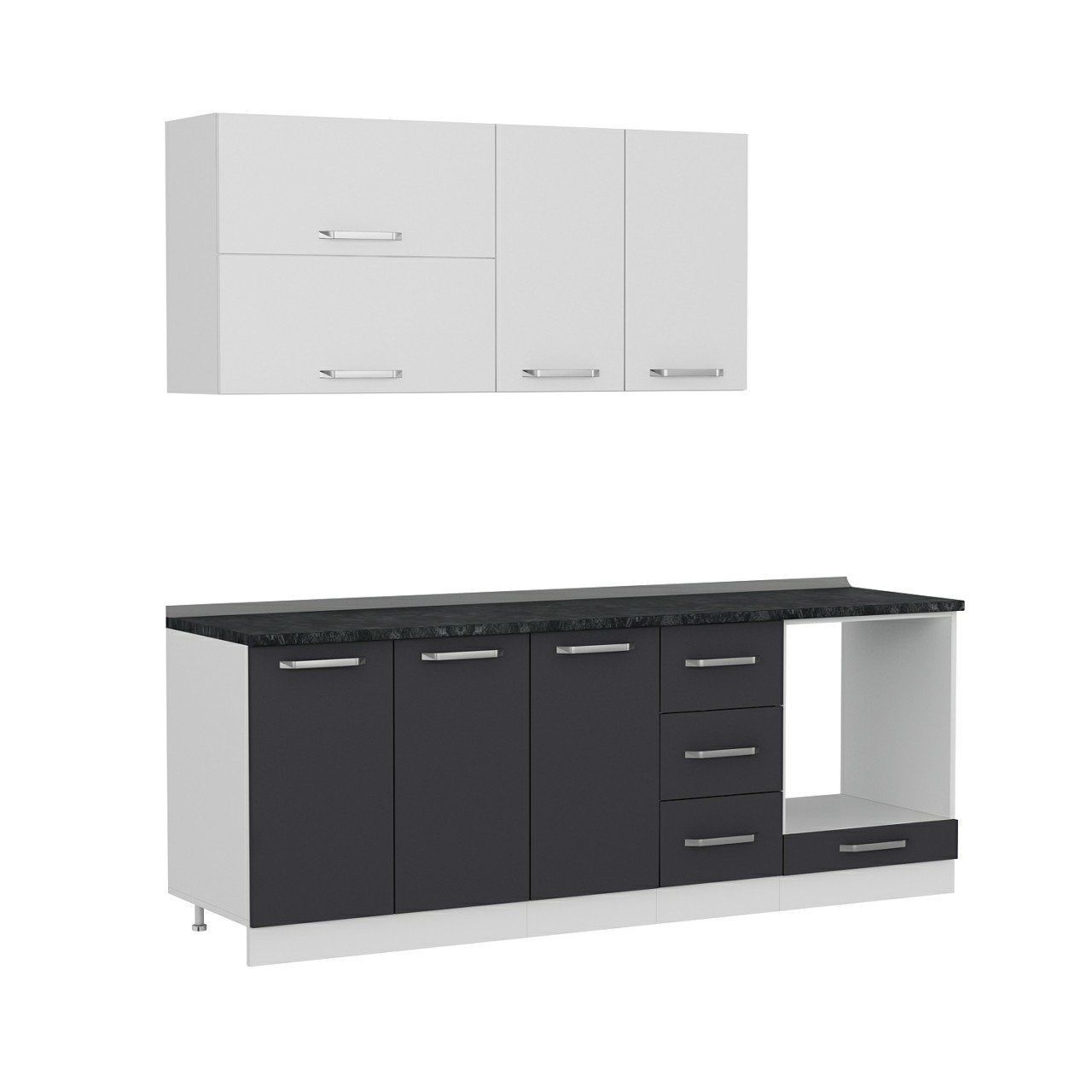 Minar 220 Cm Mutfak Dolabı Beyaz Antrasit 220-A7