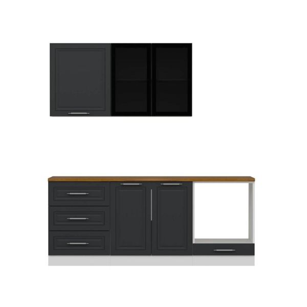 Minar 200 Cm Mbr C+Alm. Cam Mutfak Dolabı Byz Ant 200-Mcacba3