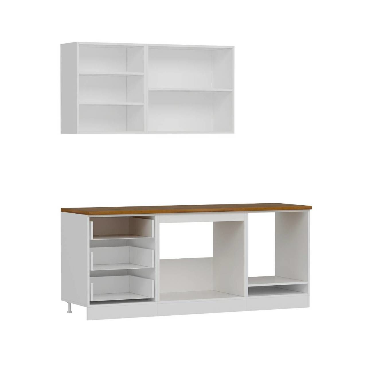 Minar 200 Cm Mbr C+Alm. Cam Mutfak Dolabı Byz Ant 200-Mcacba3