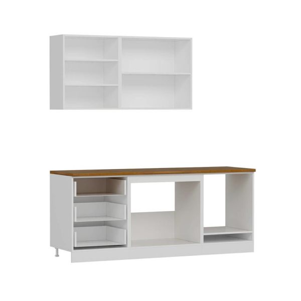 Minar 200 Cm Mbr C+Alm. Cam Mutfak Dolabı Byz Ant 200-Mcacba3