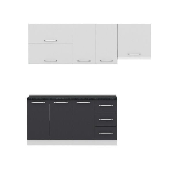 Minar 220 Cm Mutfak Dolabı Beyaz Antrasit 220-A8