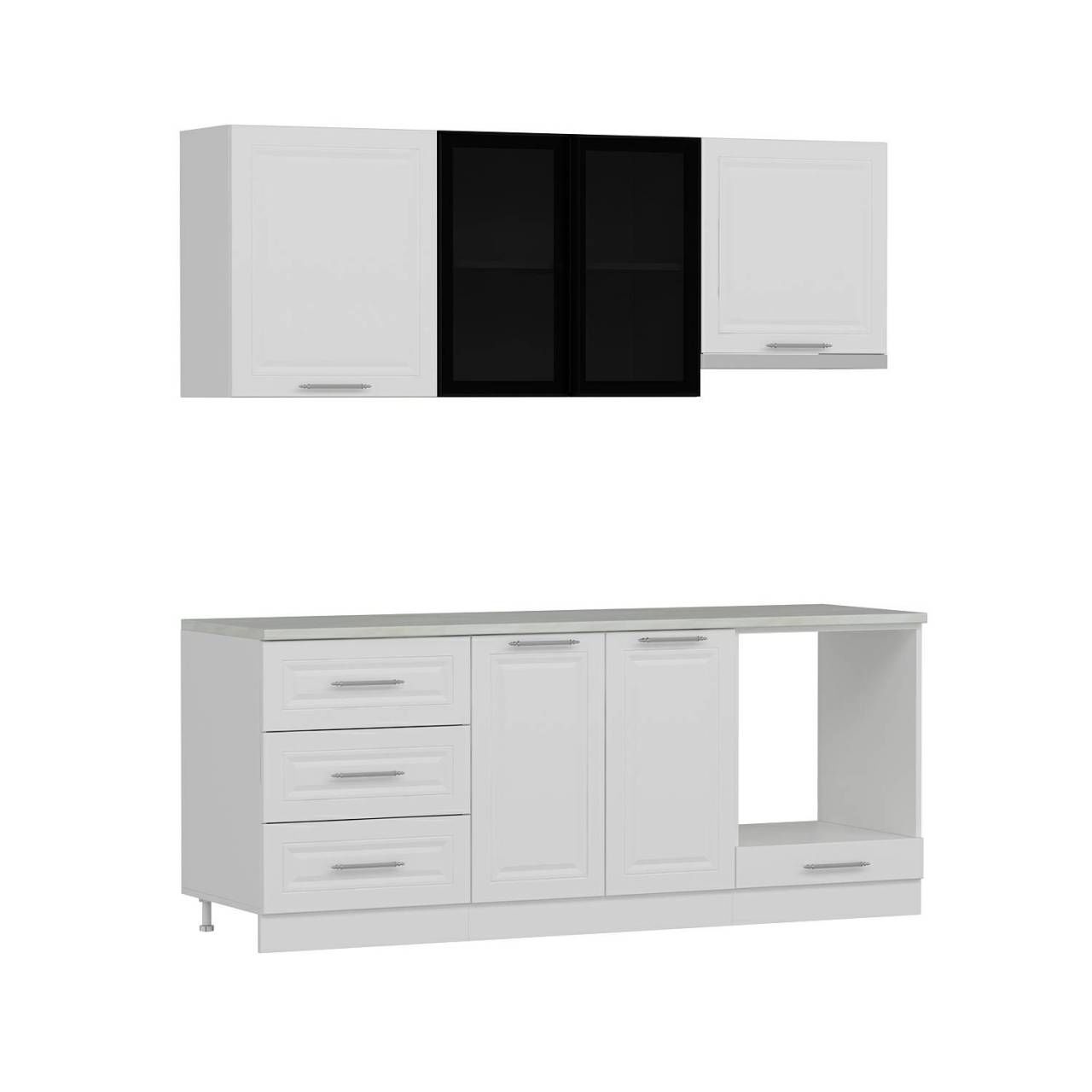 Minar 200 Cm Mbr C + Alm. Füme Cam Mutfak Dolabı Byz 200-Mcacb1