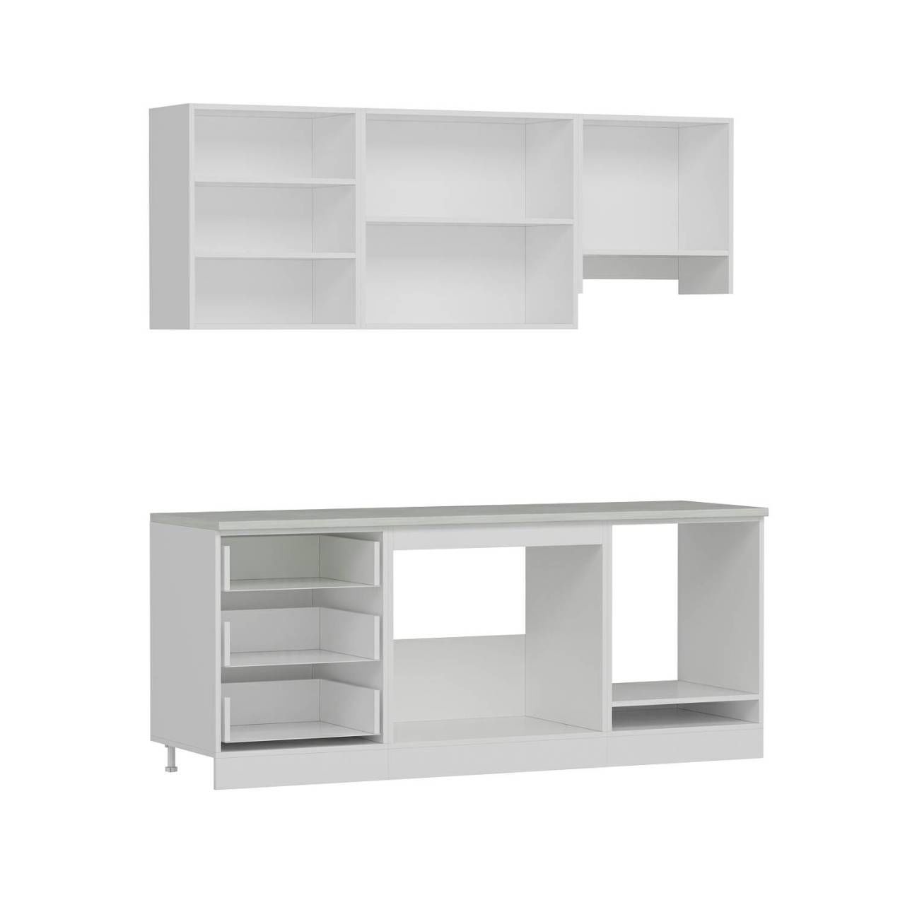 Minar 200 Cm Mbr C + Alm. Füme Cam Mutfak Dolabı Byz 200-Mcacb1