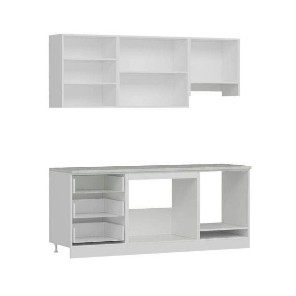 Minar 200 Cm Mbr C + Alm. Füme Cam Mutfak Dolabı Byz 200-Mcacb1