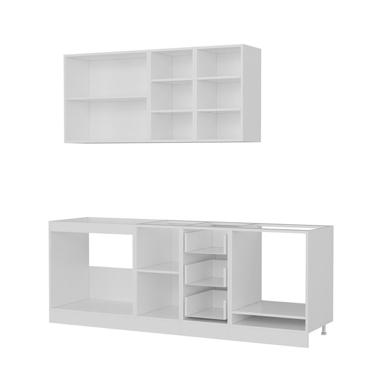 Minar 220 Cm Mutfak Dolabı Beyaz Dore 220-D7