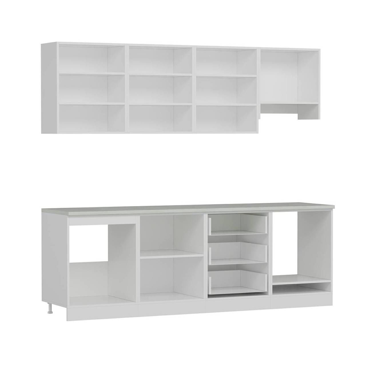 Minar 240 Cm Mbr C + Alm. Füme Cam Mutfak Dolabı Byz 240-Mcacb1