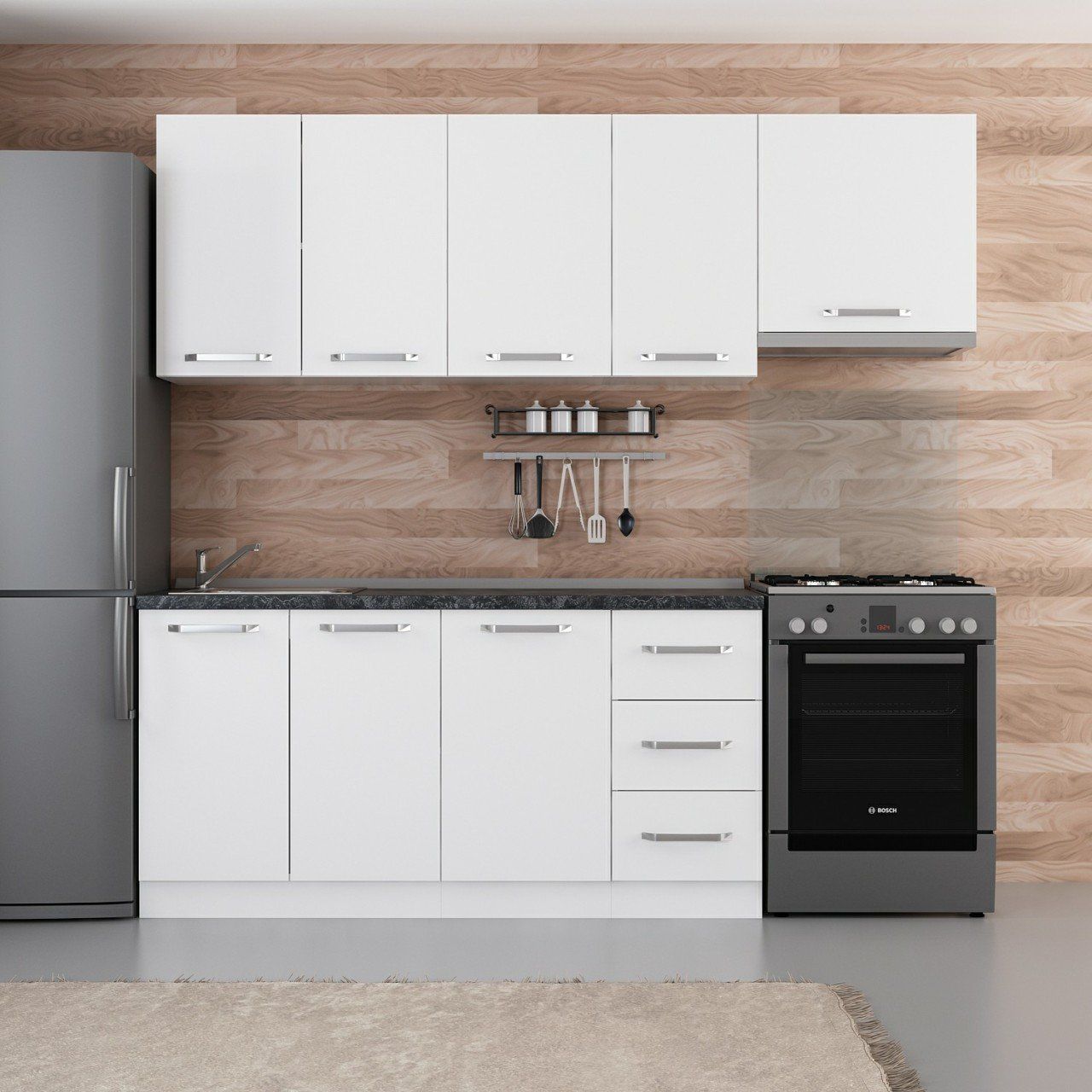 Minar 225 Cm Mutfak Dolabı Beyaz 225-B7