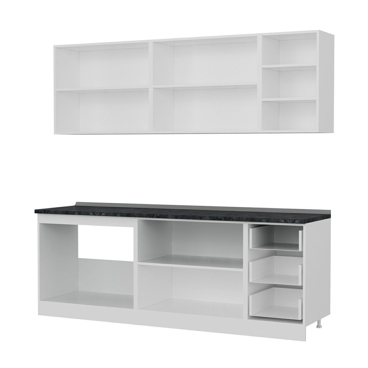 Minar 225 Cm Mutfak Dolabı Beyaz Antrasit 225-A2