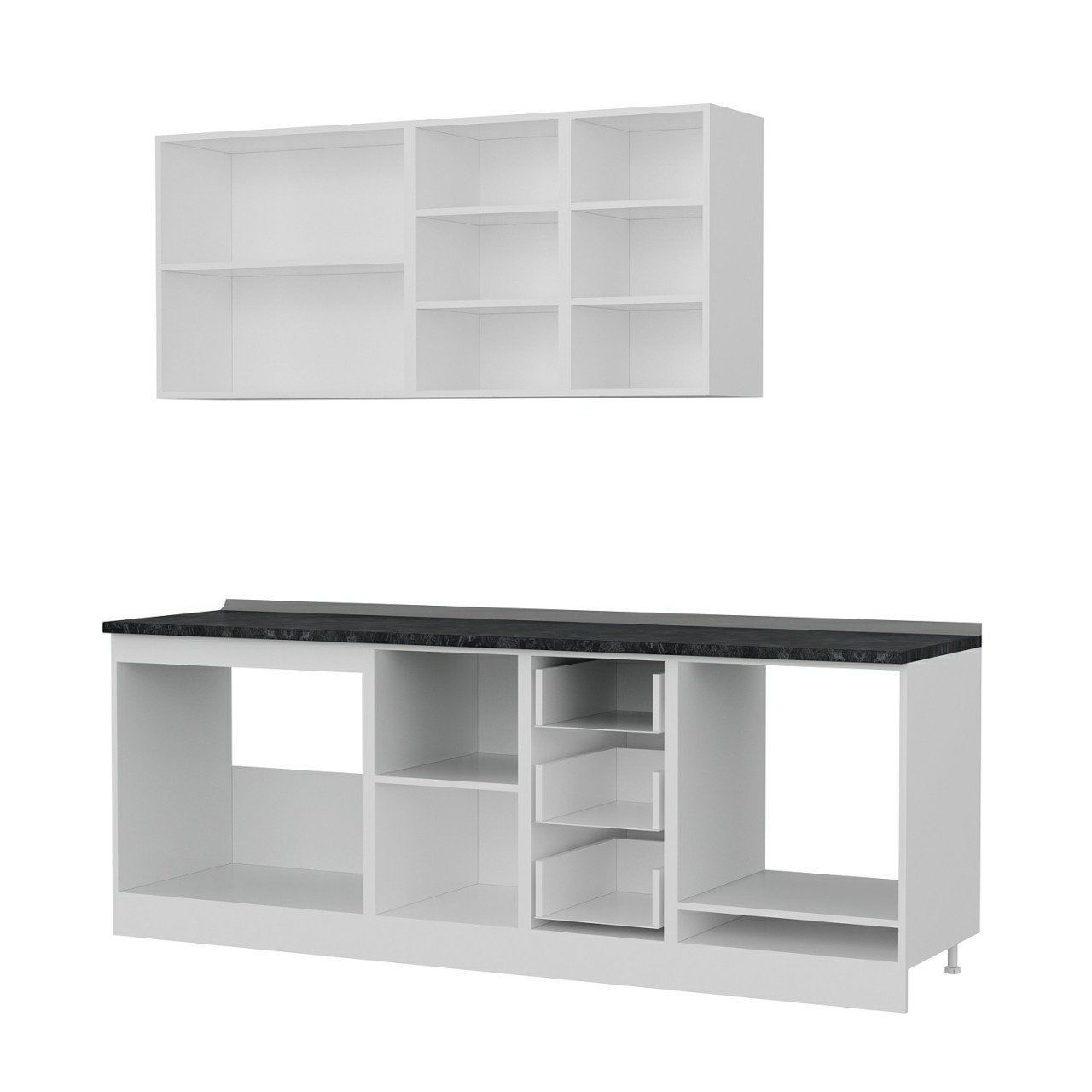 Minar 225 Cm Mutfak Dolabı Beyaz Antrasit 225-A6