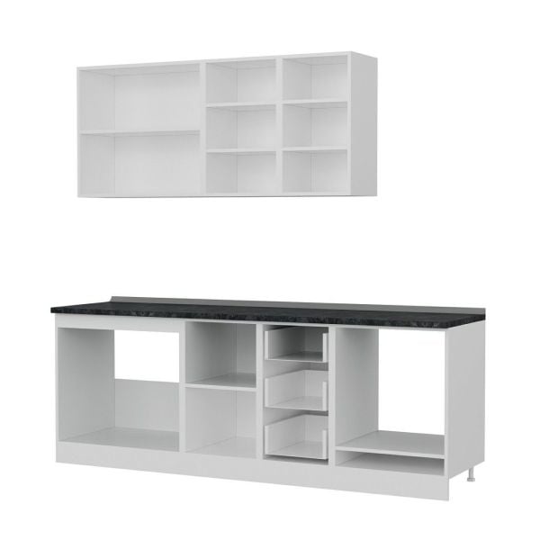 Minar 225 Cm Mutfak Dolabı Beyaz Antrasit 225-A6