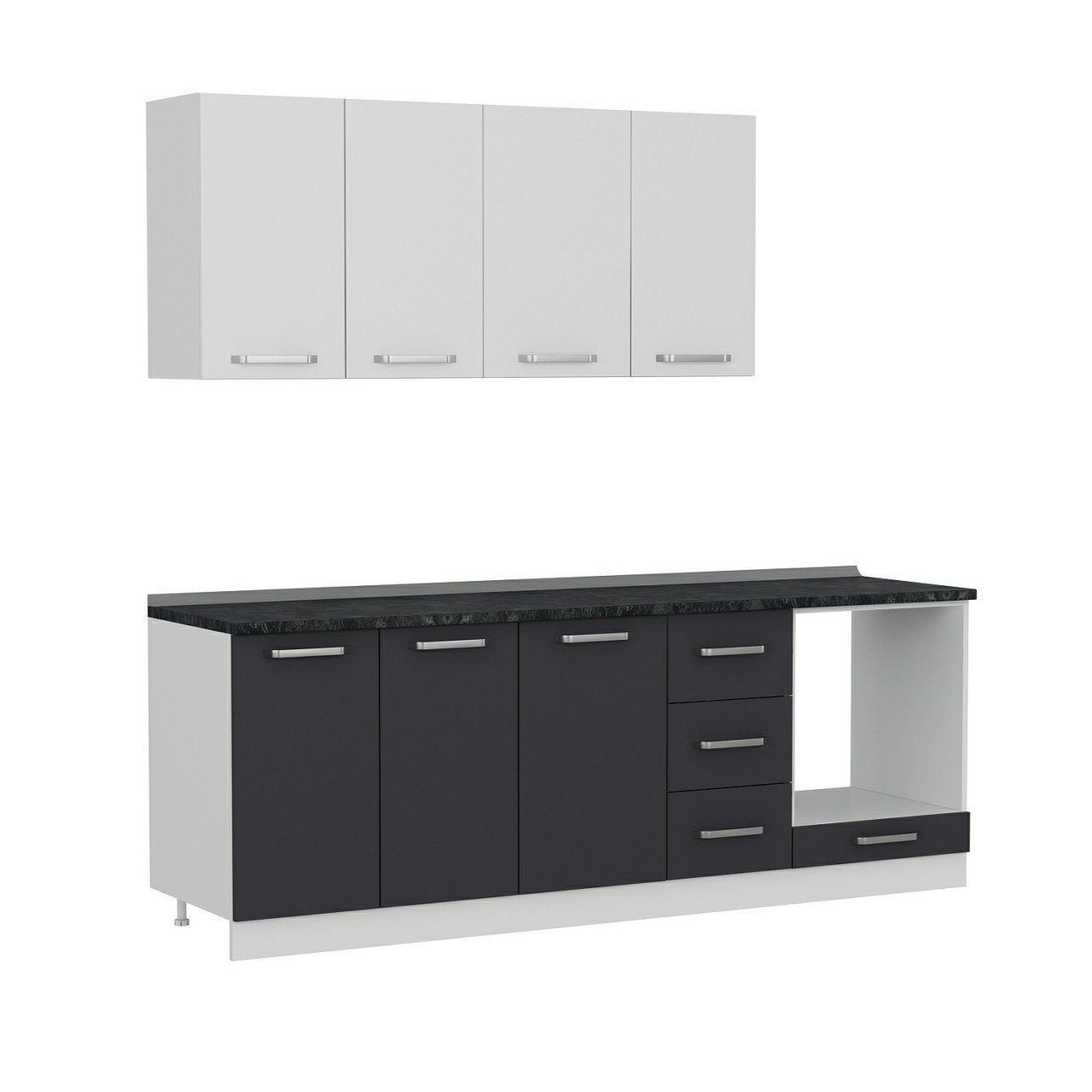 Minar 225 Cm Mutfak Dolabı Beyaz Antrasit 225-A6